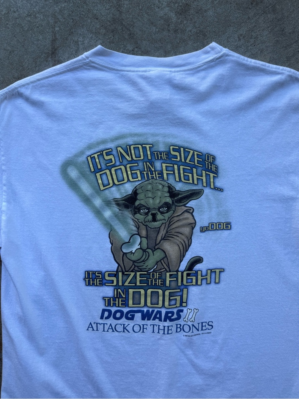 Vintage Big Dogs 'Attack of the Bones' Star Wars Parody Graphic Tee - White S/M